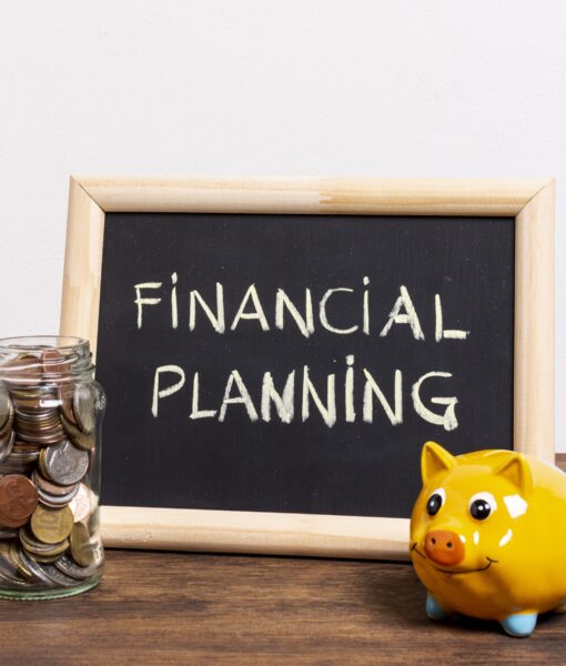 chalkboard-with-financial-planning-text-piggy-bank